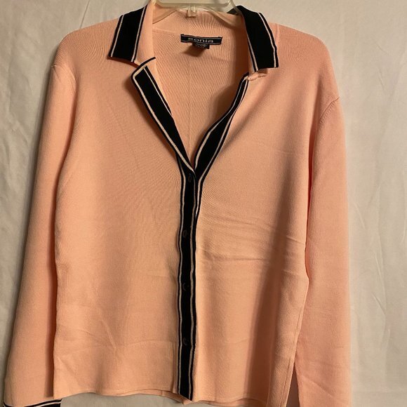 Sonia Jackets & Blazers - Sonia Pink/Black Sweater Jacket Size L NWT